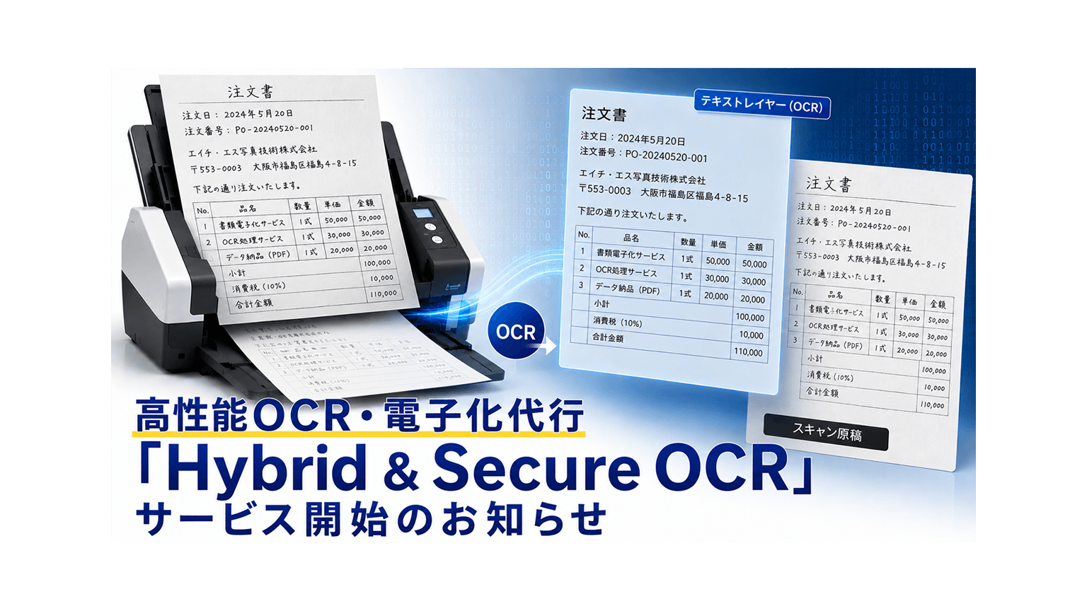 高性能OCR・電子化代行「Hybrid & Secure OCR」サービス開始のお知らせ_エイチ・エス写真技術株式会社_03